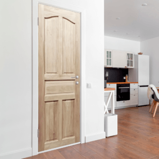 GREATWOOD ประตูไม้มะฮอกกานี บานทึบ 5ฟัก 80x200ซม.
