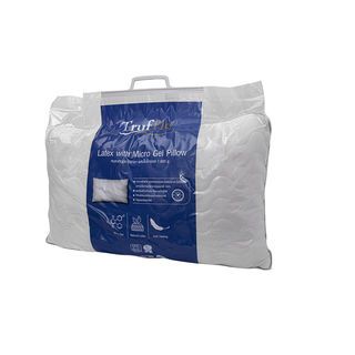 TRUFFLE  หมอนหนุนยางพาราผสมไมโครเจล 17 x 27 นิ้ว（เส้นใย 1600 กรัม) สีขาว
