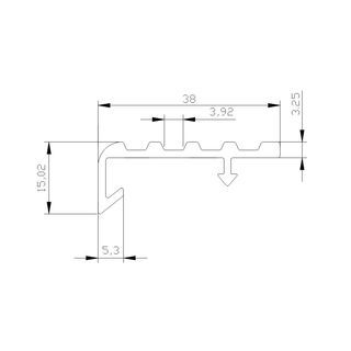MAC จมูกบันได PVC หน้ากว้าง 38 มม. ยาว 2 เมตร รุ่นDF38-20B1 สีน้ำตาลเข้ม