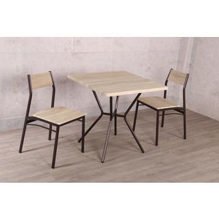 Delicato ชุดโต๊ะอาหาร 2 ที่นั่ง รุ่น B01061A โต๊ะ:75X75ซม. เก้าอี้:42X42X81ซม. สีน้ำตาลอ่อน