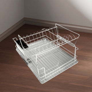 CLOSE ที่คว่ำจาน 2 ชั้น 47X33X22.5 ซม. MIRIN สีเงิน