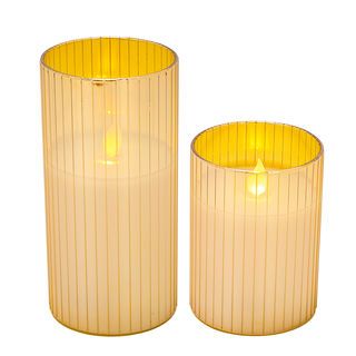 COZY เทียน LED 2ชิ้น/กล่อง รุ่น LILIN ขนาด 7.5x7.5x10ซม. / 7.5x7.5x15ซม. สีทอง