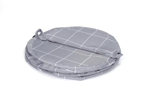 Primo ตะกร้าผ้าโพลีเอสเตอร์ลายตาราง รุ่น สแควร์ 3XMYL-005 ขนาด 42x42x50 ซม. สีเทา