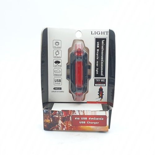 ភ្លើងកង់ខាងក្រោយ USB  ស៊េរី ARK-BA01RD ពណ៌ក្រហម