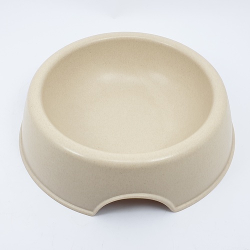 ชามพลาสติก รุ่น BP002M ไซส์ M ขนาด 21×25.5×6.4ซม. สีครีม  DUDUPETS