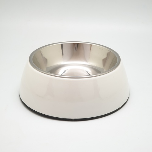 DUDUPETS ชามสเตนเลส ไซส์ S ขนาด 13.5×17×6ซม. รุ่น BP015S สีขาว