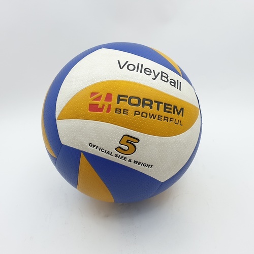 ลูกวอลเลย์บอลPU เบอร์5 รุ่น SG-5646 ขนาด  Φ21.5ซม. สีเหลือง-น้ำเงินแถมเข็มก๊าซ 4TEM