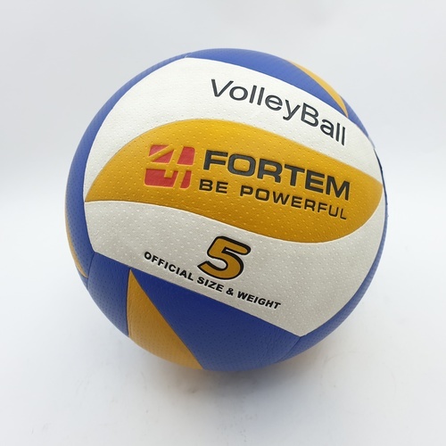 ลูกวอลเลย์บอลPU เบอร์5 รุ่น SG-5646 ขนาด  Φ21.5ซม. สีเหลือง-น้ำเงินแถมเข็มก๊าซ 4TEM