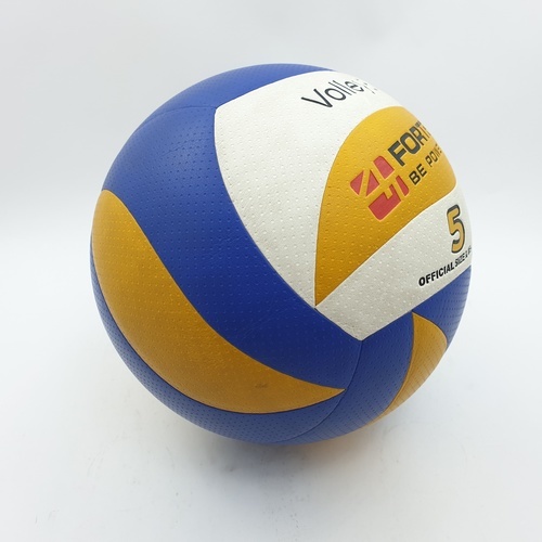 ลูกวอลเลย์บอลPU เบอร์5 รุ่น SG-5646 ขนาด  Φ21.5ซม. สีเหลือง-น้ำเงินแถมเข็มก๊าซ 4TEM