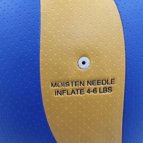 ลูกวอลเลย์บอลPU เบอร์5 รุ่น SG-5646 ขนาด  Φ21.5ซม. สีเหลือง-น้ำเงินแถมเข็มก๊าซ 4TEM