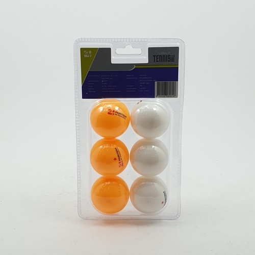 4TEM ลูกปิงปอง  1 ดาว รุ่น SG-9283 เส้นผ่าศูนย์กลาง 4 ซม. (6 ลูก/แพ็ค). สีขาว-ส้ม