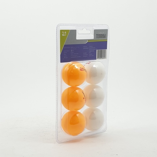 4TEM ลูกปิงปอง  1 ดาว รุ่น SG-9283 เส้นผ่าศูนย์กลาง 4 ซม. (6 ลูก/แพ็ค). สีขาว-ส้ม