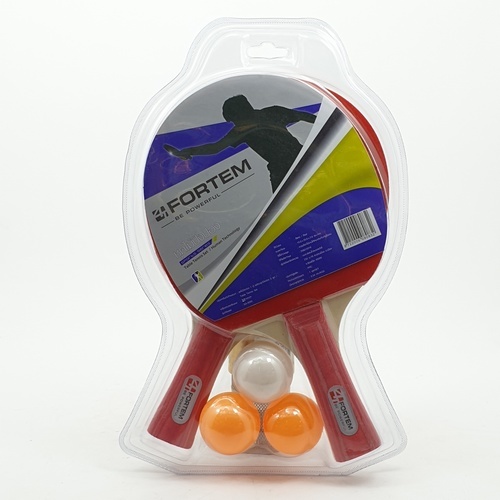 4TEM ชุดไม้ปิงปอง 1คู่ พร้อมลูกปิงปอง 3ลูก รุ่น SG-9285 ขนาด15x25x2ซม สีแดง