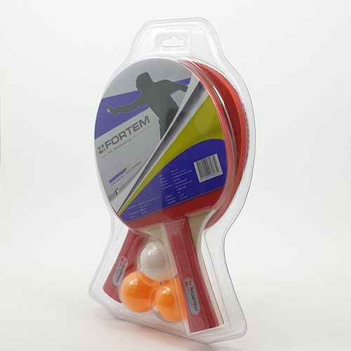 4TEM ชุดไม้ปิงปอง 1คู่ พร้อมลูกปิงปอง 3ลูก รุ่น SG-9285 ขนาด15x25x2ซม สีแดง