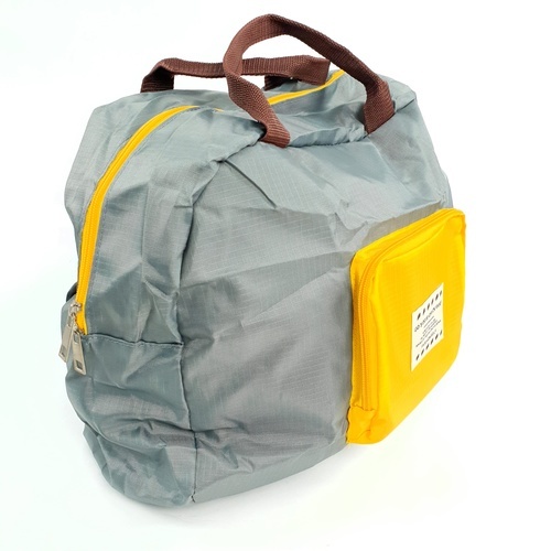 กระเป๋าอเนกประสงค์แบบพับได้ รุ่น ZRH-027-GY ขนาด 45x32 cm สีเทา-เหลือง
