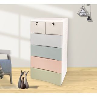 GOME ตู้ลิ้นชัก 5 ชั้น รุ่น 3YDL-002 ขนาด 40x58x114 ซม. สีพาสเทล
