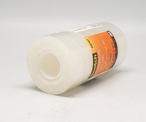3M เทปใส แกน1#500 18mm.x33m. (6ม้วน/แพ็ค)