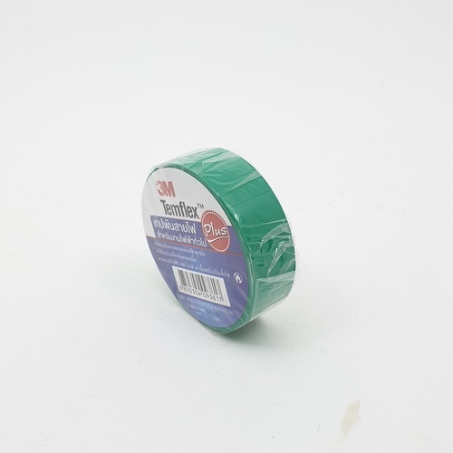 3M เทปพันสายไฟ 3/4นิ้วx10ฟุต #1512 รุ่น TEMFLEX PLUS สีเขียว