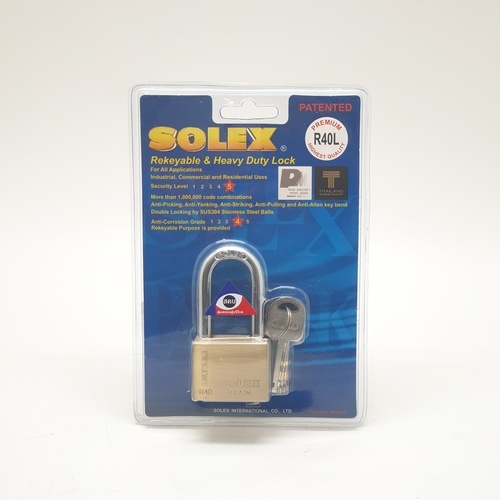 SOLEX กุญแจคล้อง รุ่น EXTRA-L NEWPLUS ขนาด 40มม.