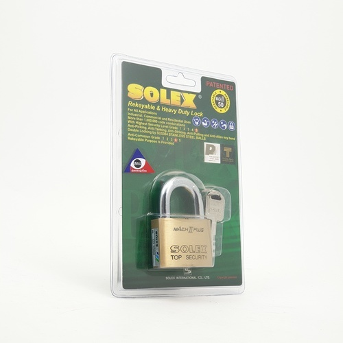 SOLEX กุญแจคล้อง  MACH II PLUS ขนาด 50มม.