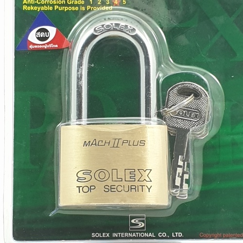 SOLEX กุญแจคล้อง รุ่น  MACH II L PLUS ขนาด50มม.