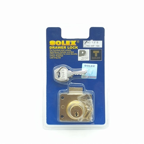 SOLEX กุญแจลิ้นชัก รุ่น DW ขนาด 1.5นิ้วB (แผง)