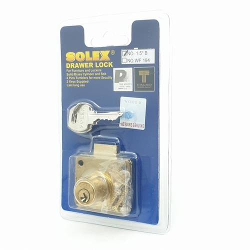 SOLEX กุญแจลิ้นชัก รุ่น DW ขนาด 1.5นิ้วB (แผง)