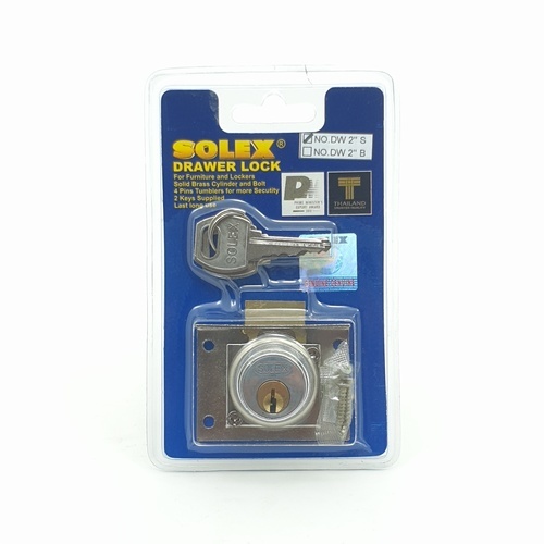 SOLEX กุญแจลิ้นชัก DW ขนาด 2นิ้วS (แผง)