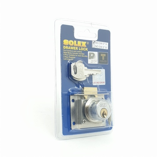 SOLEX กุญแจลิ้นชัก DW ขนาด 2นิ้วS (แผง)