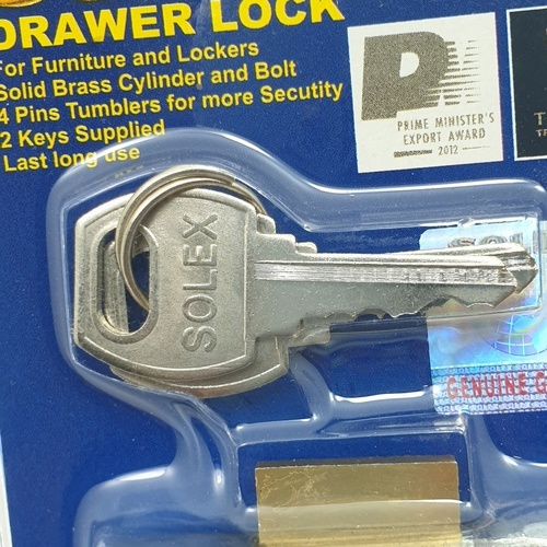 SOLEX กุญแจลิ้นชัก DW ขนาด 2นิ้วS (แผง)