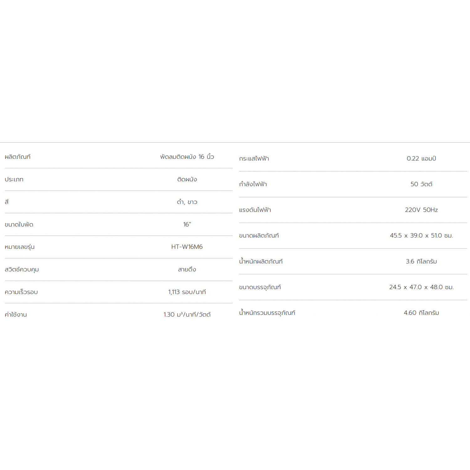 HATARI พัดลมติดผนัง 16