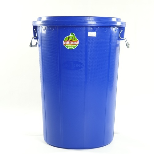 BIGONE ถังใส่น้ำพร้อมฝา แบบามาตรฐาน 80 ลิตร ขนาด 51x51x67ซม. สีน้ำงิน