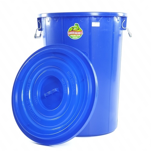 BIGONE ถังใส่น้ำพร้อมฝา แบบามาตรฐาน 80 ลิตร ขนาด 51x51x67ซม. สีน้ำงิน
