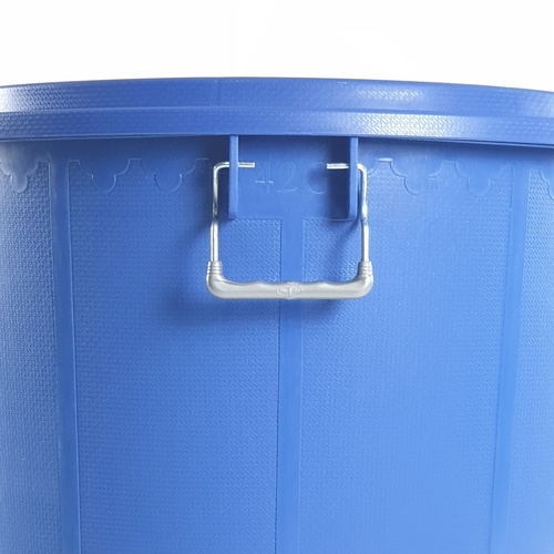 BIGONE ถังใส่น้ำพร้อมฝา ทรงอ้วน 160 ลิตร ขนาด 68x68x67 ซม. สีน้ำเงิน