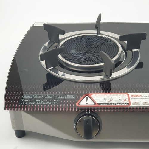 TECNOSTAR เตาแก๊สตั้งโต๊ะ 1 หัวอินฟาเรด 1 หัวแก๊ส TNS IG01 สีดำ