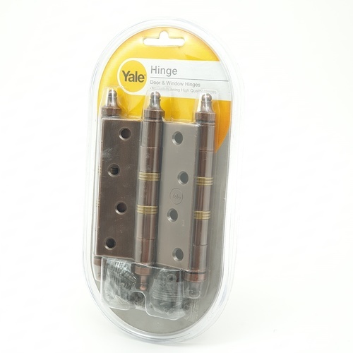 YALE บานพับเหล็ก แกนใหญ่ 4แหวนทองเหลือง 4