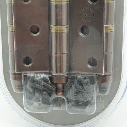 YALE บานพับเหล็ก แกนใหญ่ 4แหวนทองเหลือง 4