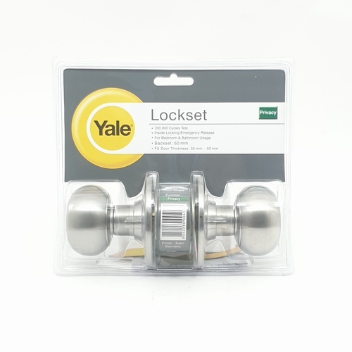 YALE ลูกบิดห้องน้ำ หัวลูกจันสเตนเลส 304 จานใหญ่ รุ่น KN-VCN5222US32D สีสเตนเลส