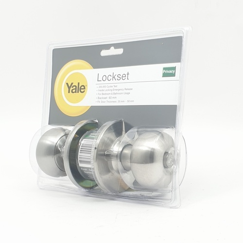 YALE ลูกบิดห้องน้ำ หัวลูกจันสเตนเลส 304 จานใหญ่ รุ่น KN-VCN5222US32D สีสเตนเลส