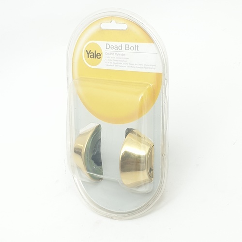 YALE กุญแจลิ้นตาย 2 ด้าน ทองเหลือง รุ่น DB-V8121US3 สีทองเหลืองเงา