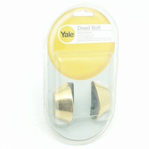 YALE กุญแจลิ้นตาย 2 ด้าน ทองเหลือง รุ่น DB-V8121US3 สีทองเหลืองเงา