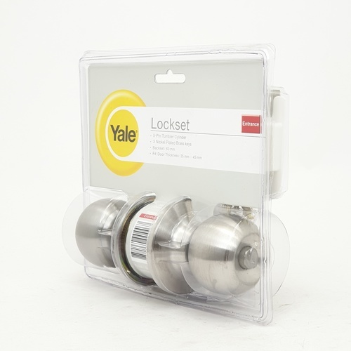 YALE ลูกบิดห้องทั่วไป หัวกลม จานเล็กสเตนเลส 304 รุ่น KN-VCA512US32D สีสเตนเลส