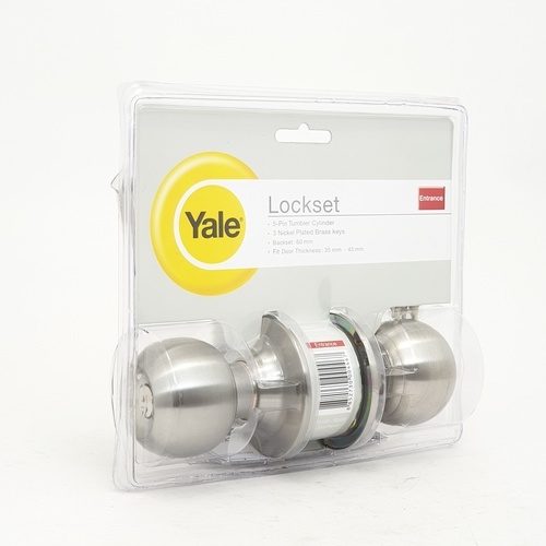 YALE ลูกบิดห้องทั่วไป หัวกลม จานเล็กสเตนเลส 304 รุ่น KN-VCA512US32D สีสเตนเลส