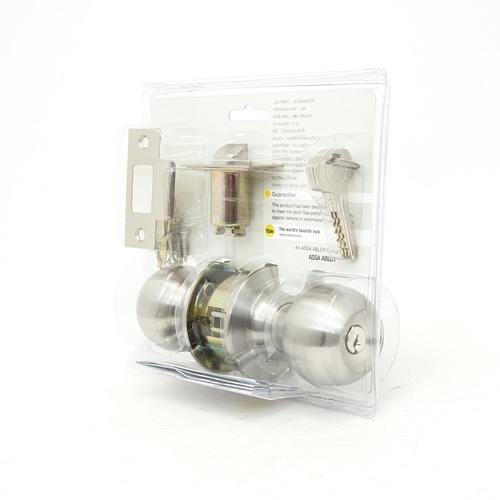 YALE ลูกบิดห้องทั่วไป หัวกลม จานเล็กสเตนเลส 304 รุ่น KN-VCA512US32D สีสเตนเลส