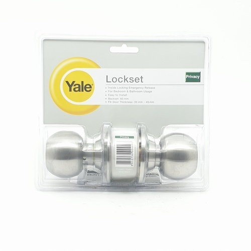 YALE ลูกบิดห้องน้ำ หัวกลม จานเล็กสเตนเลส 304 รุ่น KN-VCA5122 US32D สีสเตนเลส