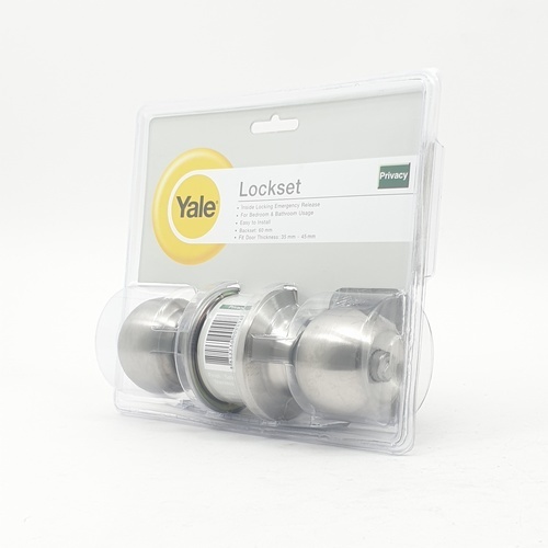 YALE ลูกบิดห้องน้ำ หัวกลม จานเล็กสเตนเลส 304 รุ่น KN-VCA5122 US32D สีสเตนเลส