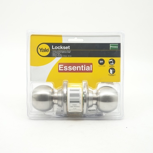 YALE ลูกบิดห้องน้ำ หัวกลม จานเล็กสเตนเลส  รุ่นEKN-VCA5142 US32D สีสเตนเลส