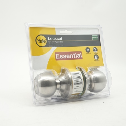 YALE ลูกบิดห้องน้ำ หัวกลม จานเล็กสเตนเลส  รุ่นEKN-VCA5142 US32D สีสเตนเลส