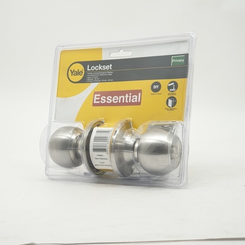 YALE ลูกบิดห้องน้ำ หัวกลม จานเล็กสเตนเลส  รุ่นEKN-VCA5142 US32D สีสเตนเลส