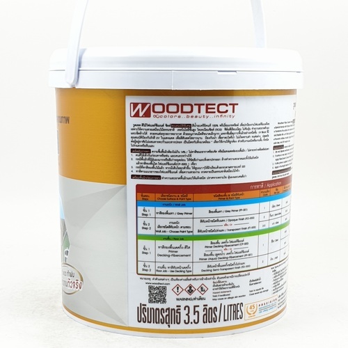 Woodtect วูดเทค ไฟเบอร์ซีเมนต์ FT-101 โปร่งแสง 1กล. สีไม้สักทอง